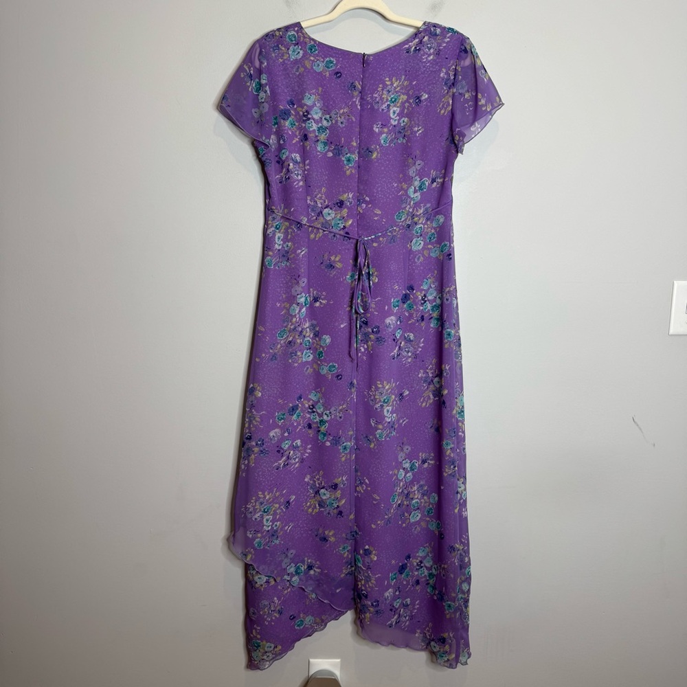 VTG Y2K Babydoll Midi Dress Asymmetrical Hem Size 10 Fairycore Indie Ethereal - Picture 4 of 8